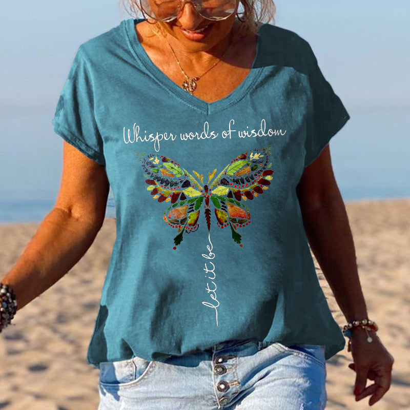 Whisper Words Of Wisdom Butterfly Printed Graphic Tees