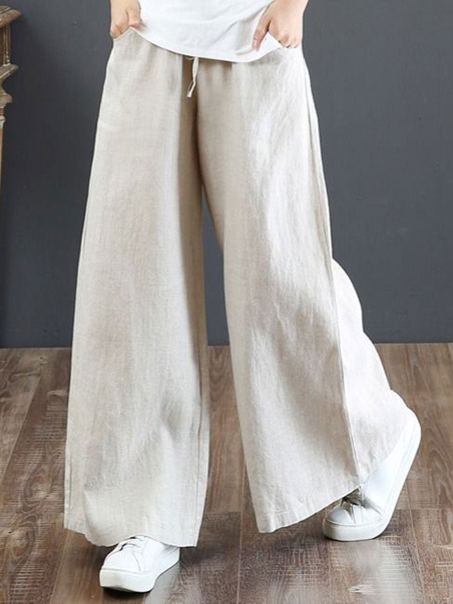 Literary Cotton Linen Women's  Loose Pants