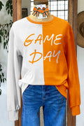 Casual Contrast Color Gameday Letter T-shirt