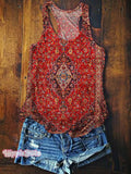 Women's Vintage Retro Ethic Art Print Tank Top