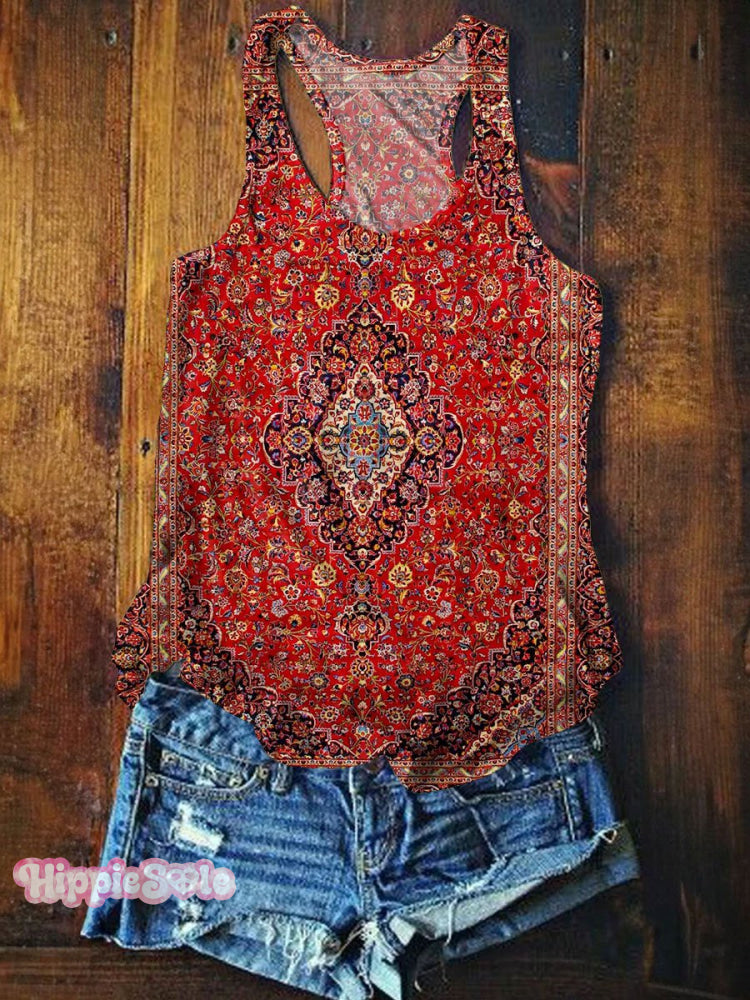 Women's Vintage Retro Ethic Art Print Tank Top