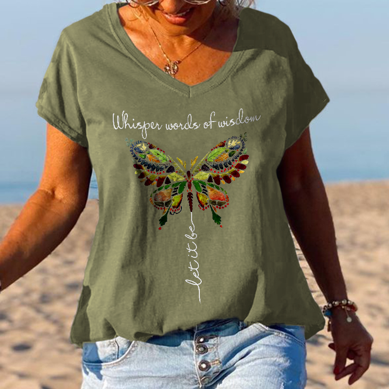 Featured Butterfly Whisper Words Of Wisdom Printed Graphic Tees