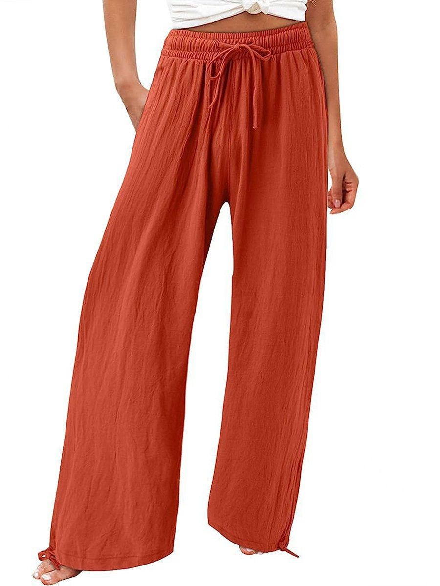 Women's Cotton And Linen Wide Leg Casual Pants
