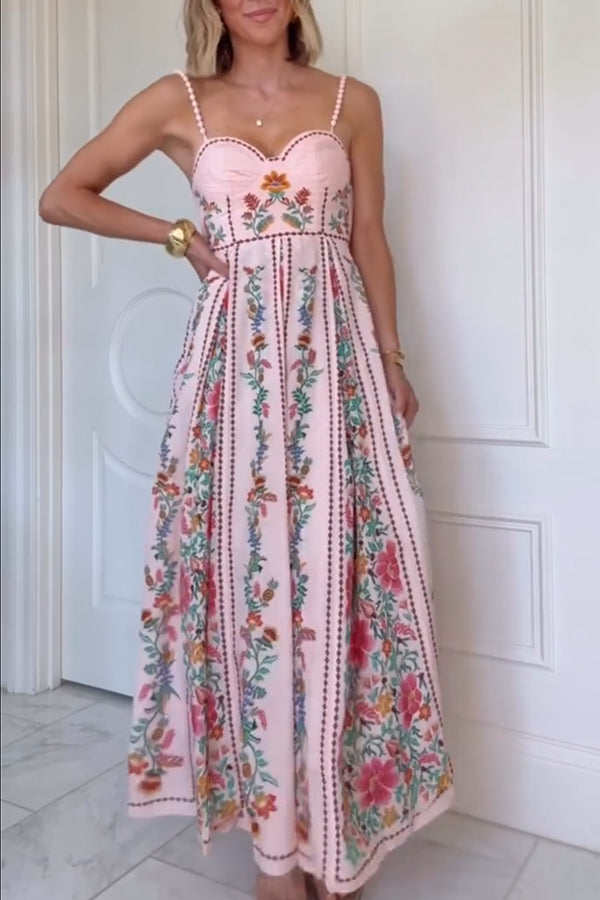 Elena – Romantic Sweetheart Maxi Dress