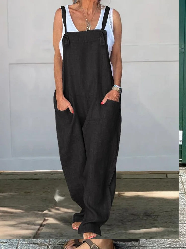Wide Leg Cotton Jumpsuit