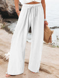 Women's Cotton And Linen Wide Leg Casual Pants