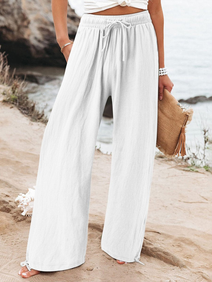 Women's Cotton And Linen Wide Leg Casual Pants