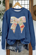 Sweet Bow Print Sweatshirt