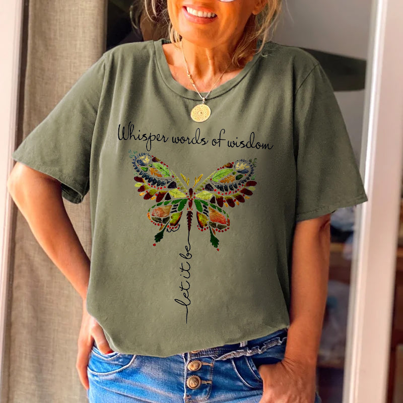 Whisper Words Of Wisdom Butterfly Printed Graphic Tees