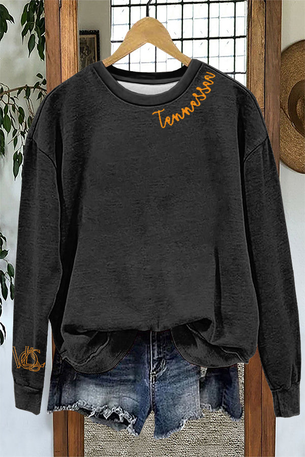 Cute Gameday Tennessee Volunteers Print Sweatshirt