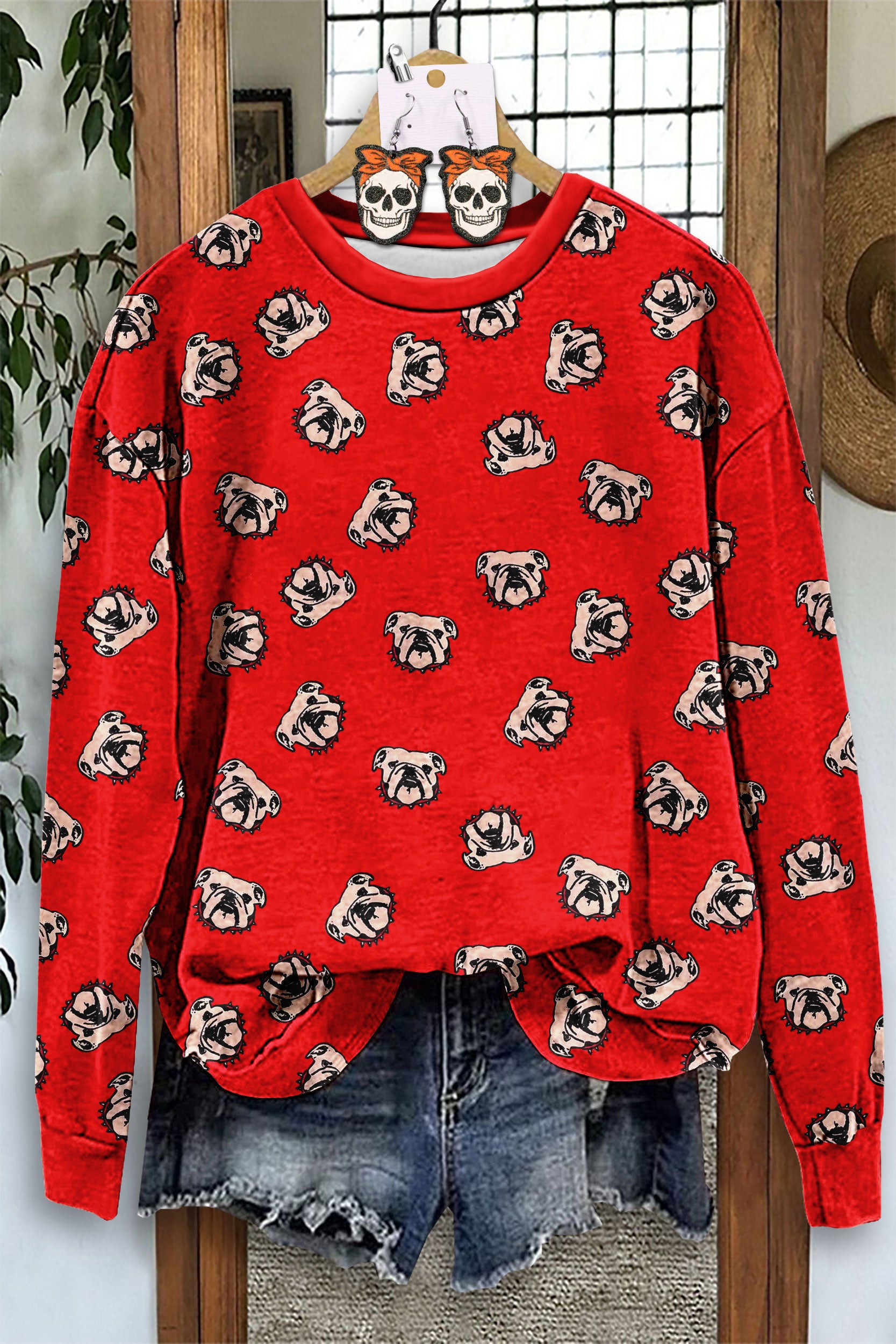 Classic Bulldog Print Sweatshirt